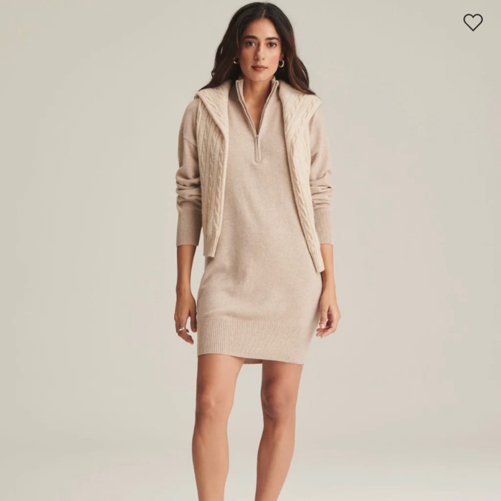 NAADAM Recycled Cashmere Quarter Zip Dress